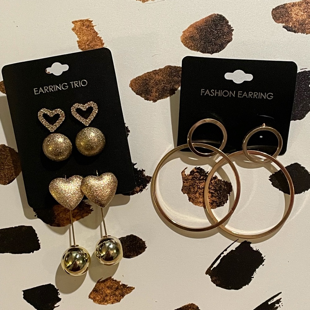Gold Statement Earring Set - Picture 7 of 7